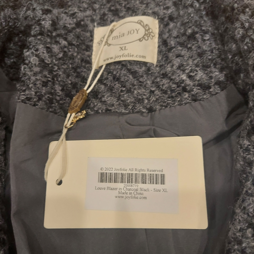 NWT MIA JOY Louve Blazer in Charcoal Black (Size: XL) - Picture 11 of 13